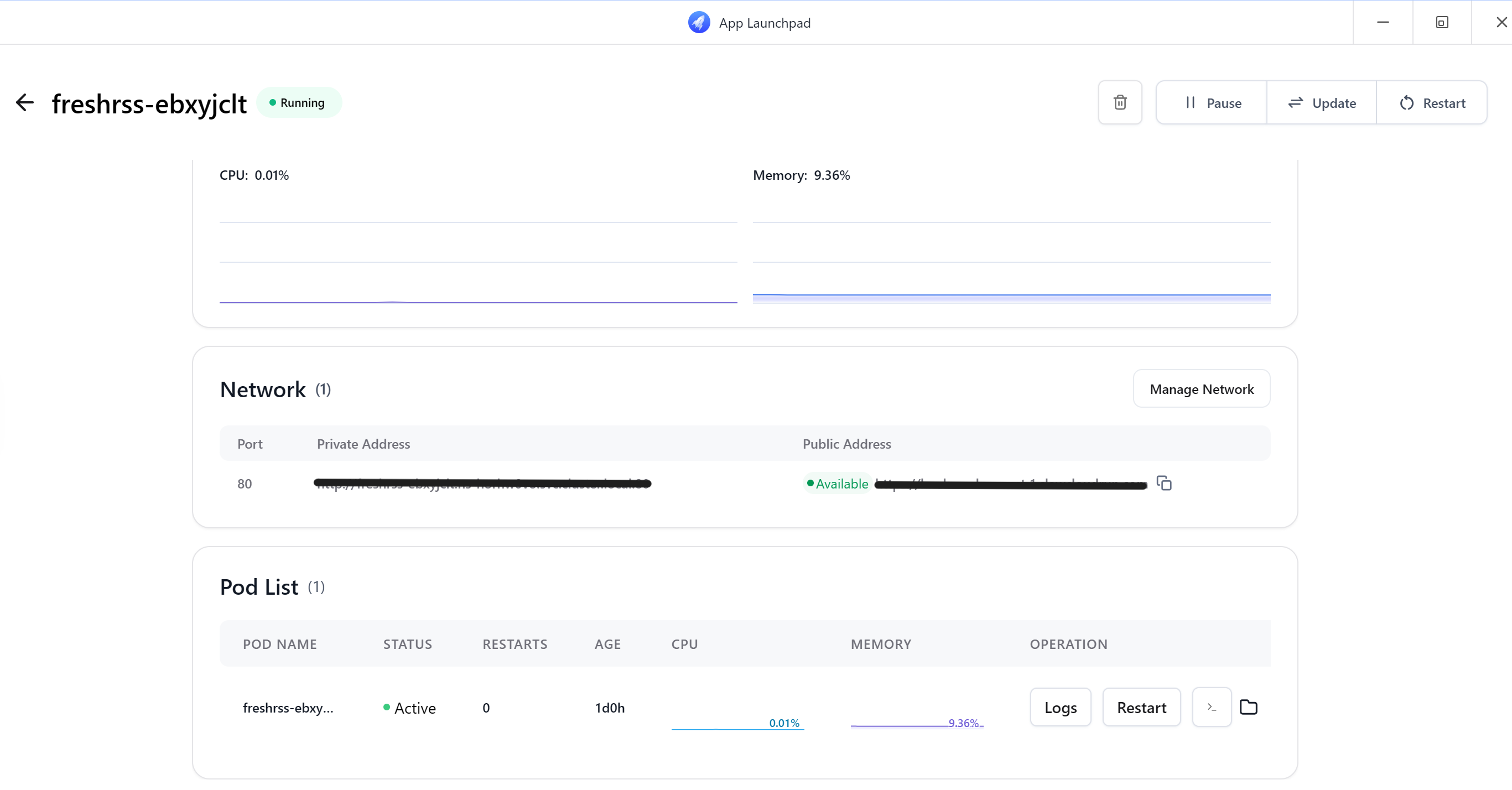 FreshRSS deployment in ClawCloud Run