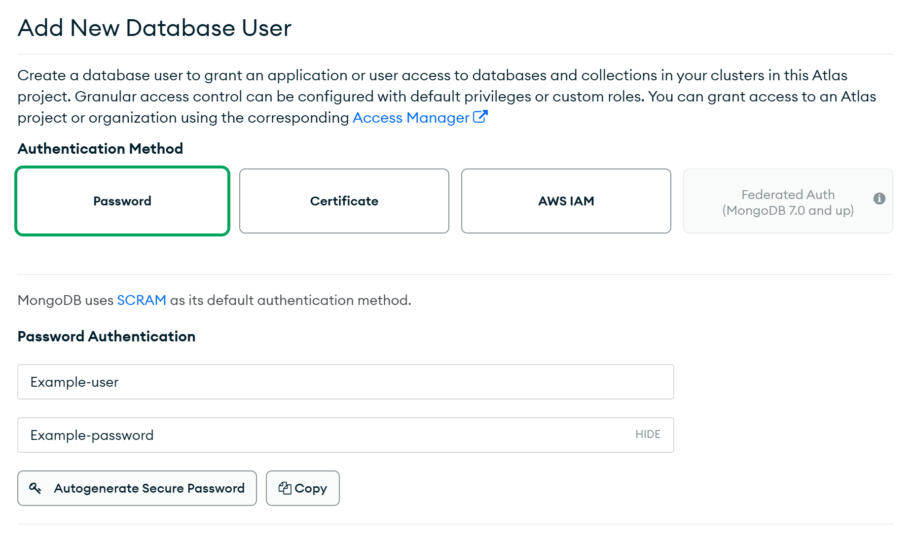 add database user